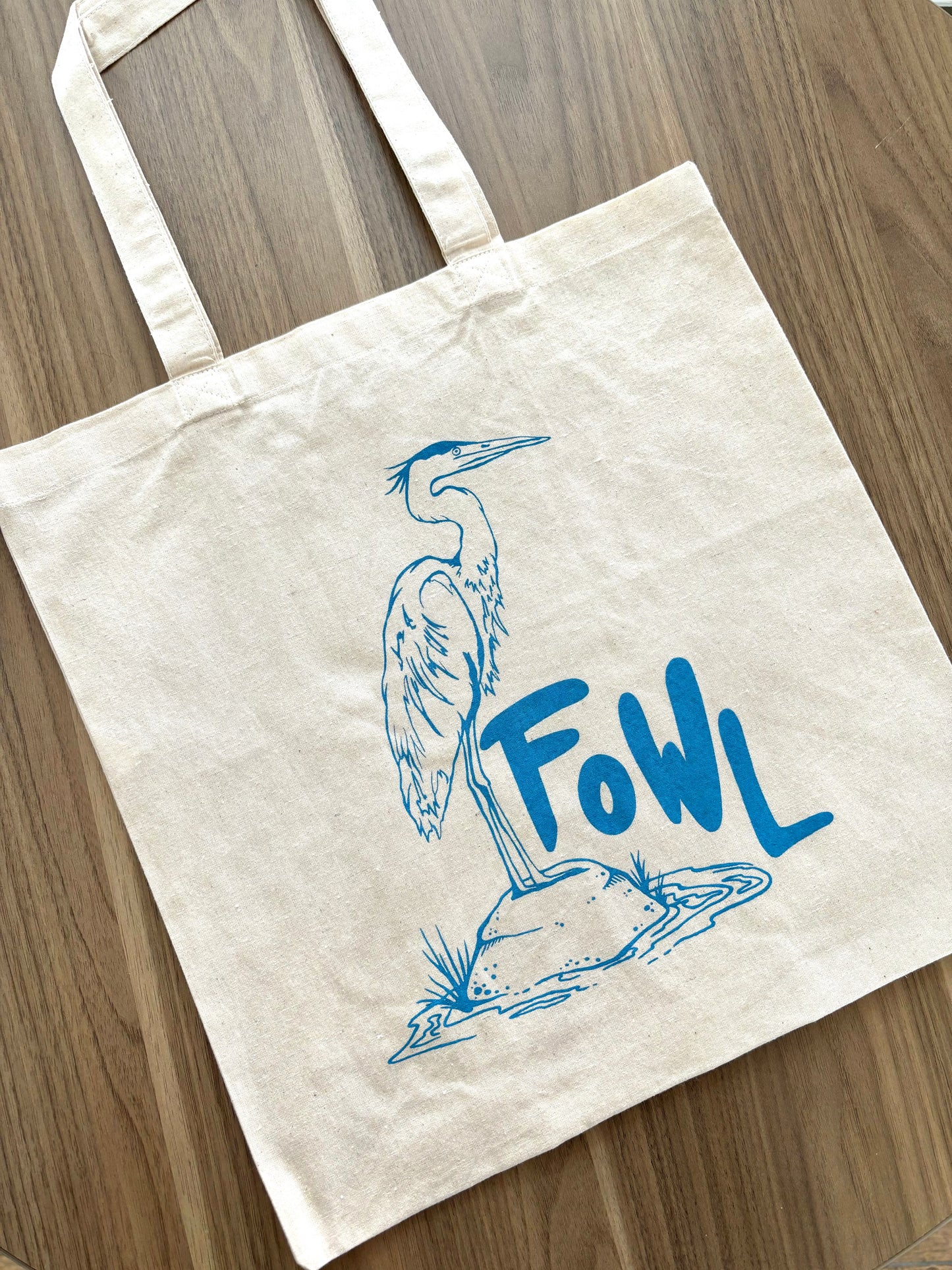 Fowl (Blue Heron) Tote Bag