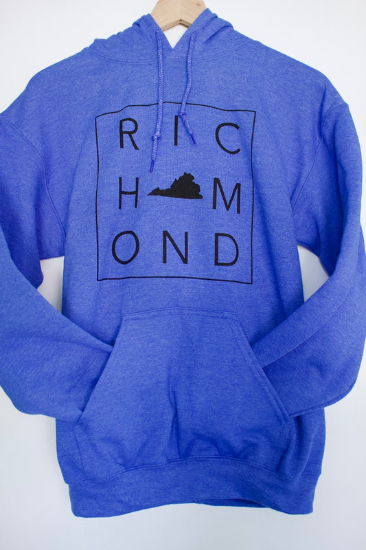 Richmond Grid Logo Hooded Sweatshirt (Heather Blue)